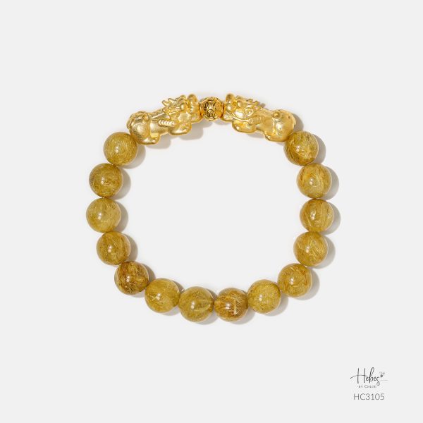 Hebes Gold Vermeil Golden Rutilated Quartz Bracelet HC3105 8029S 8027