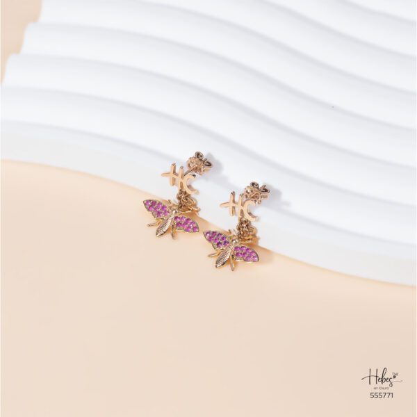 Hebes Pink Bee Earrings 555771