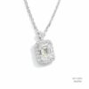The Emerald Halo Silver Moissanite Necklace 556094