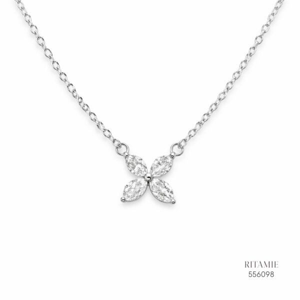 The Marquise Blossom Silver Moissanite Necklace 556098