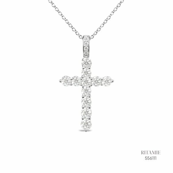 The Sacred Radiance Silver Moissanite 1.15ct Necklace 556111