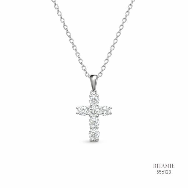 The Sacred Glow Silver Moissanite Necklace 556123