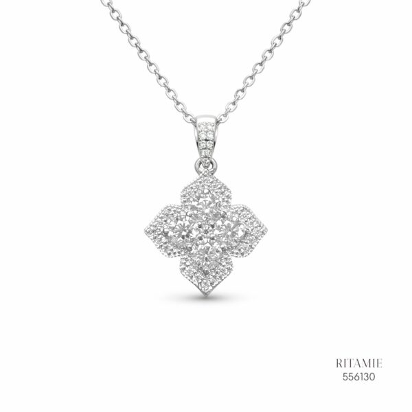 The Lucky Radiance Silver Moissanite Necklace 556130