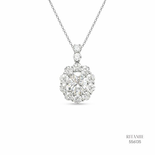 The Blooming Radiance Silver Moissanite Necklace 556135