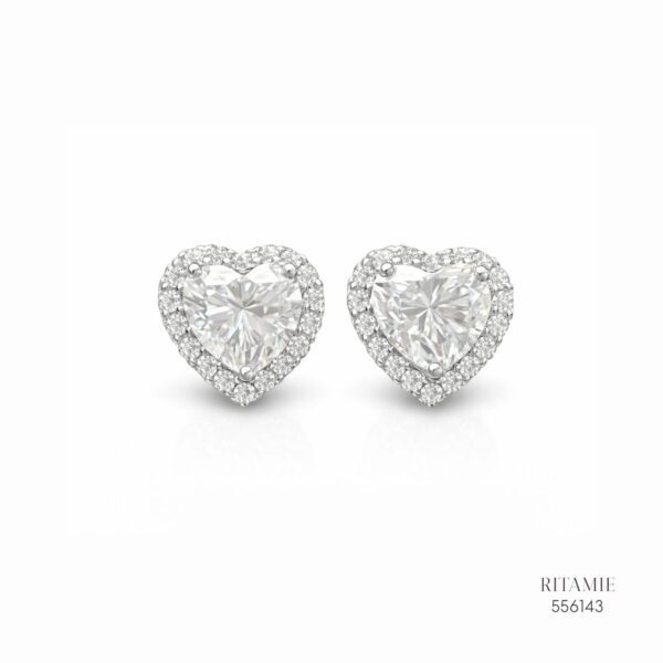 The Luminous Heart Silver Moissanite Studs 556143