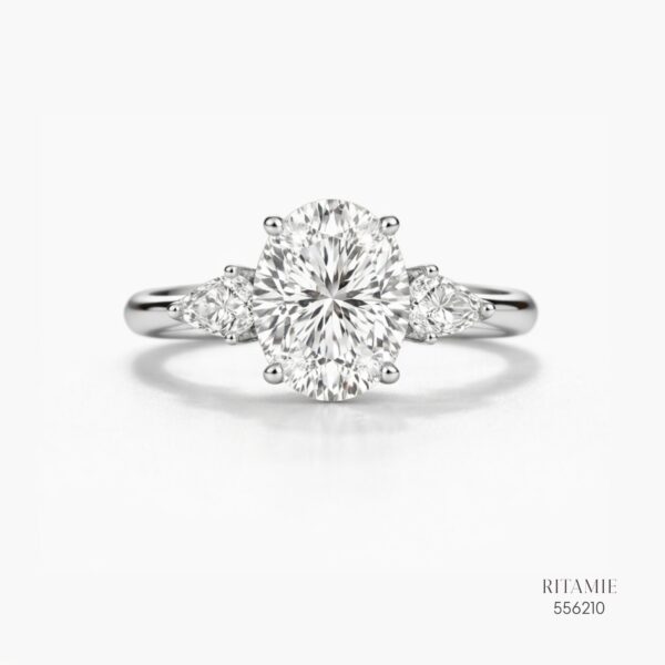 Oval Pear Three-Stone Moissanite Ring 556210