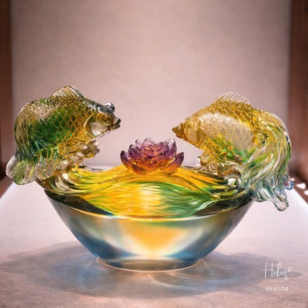 Crystal Feng Shui Twin Fish Wealth Statue 994504