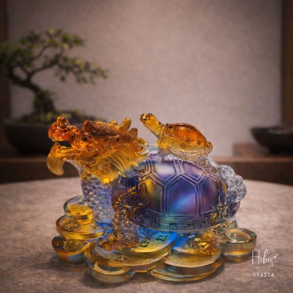 Crystal Feng Shui Imperial Dragon Turtle Crystal Statue 994514