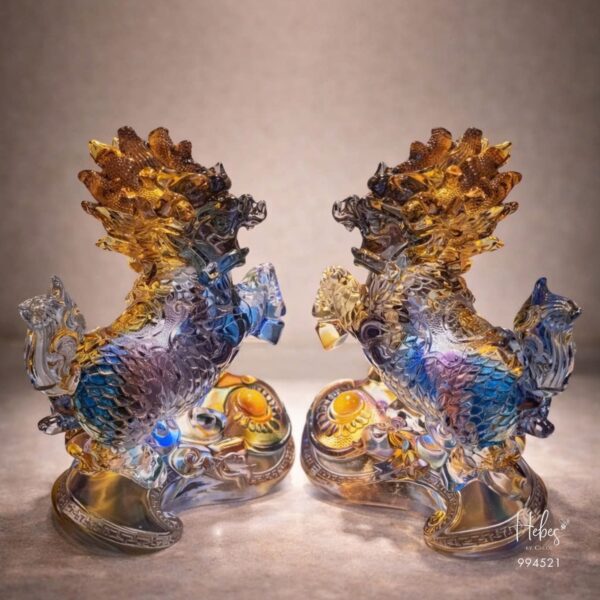 Crystal Feng Shui Twin Qilin of Auspicious Harmony Statue 994521