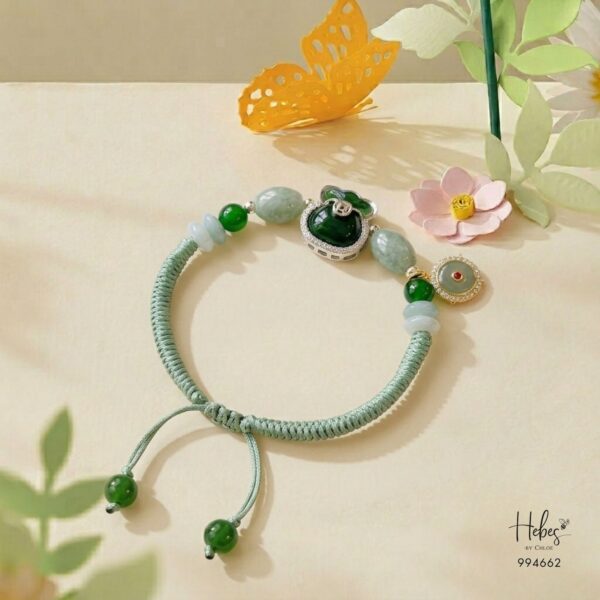 Mantra Jade Money Pouch & Abacus Bead Bracelet 994662