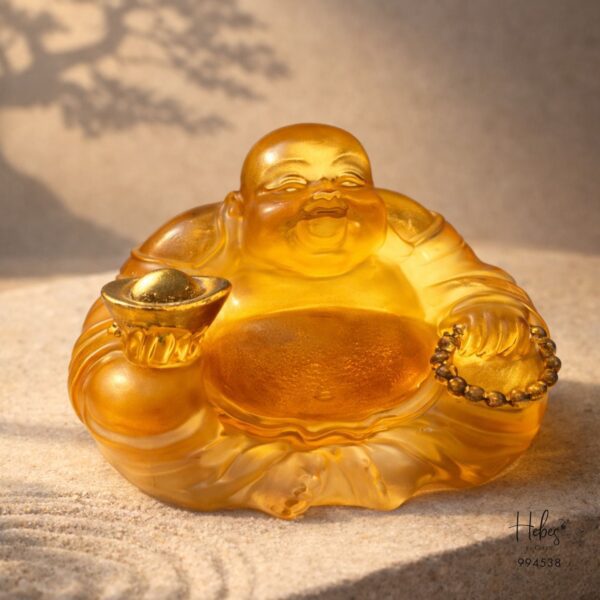 Crystal Feng Shui Laughing Buddha of Peace Statue 994538