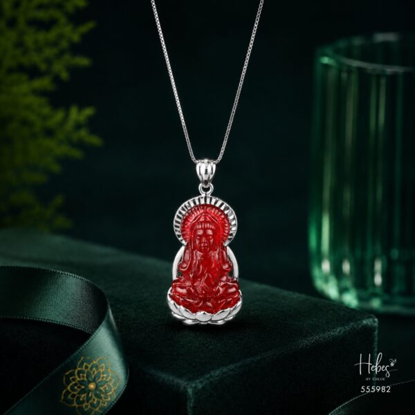 Guanyin Red Agate Pendant 555982