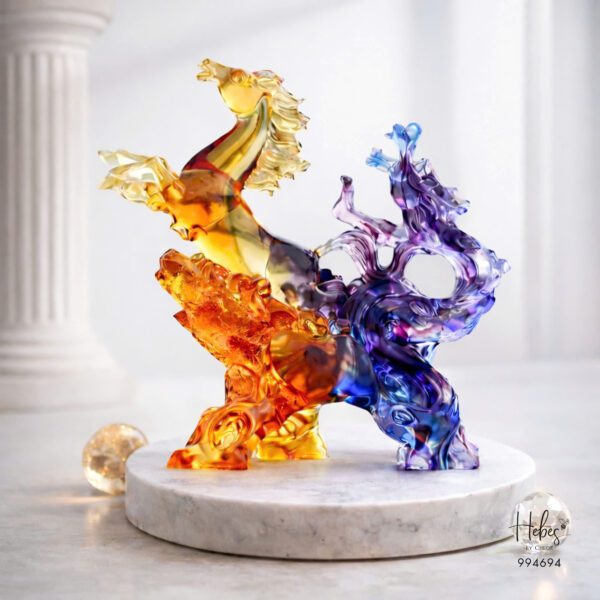 Crystal Fengshui Horse of Process Statue 994694