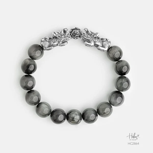 Hebes Grey Tiger Eye Bracelet HC2864