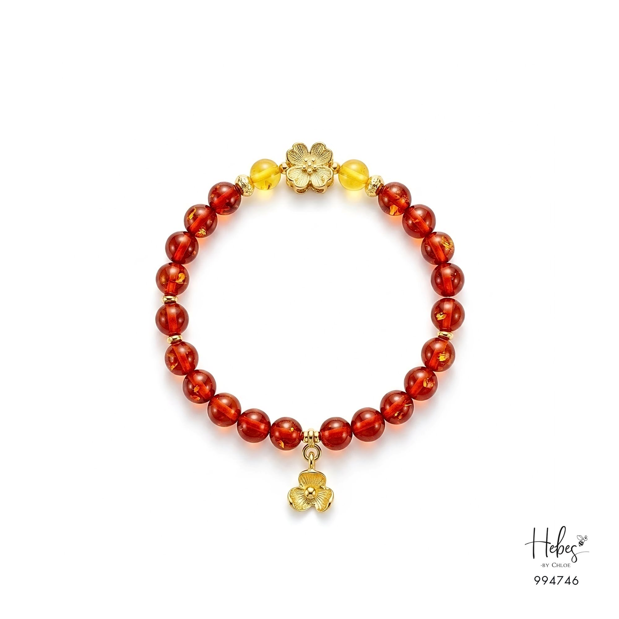 Amber Four Clover Leaf Bracelet 994746